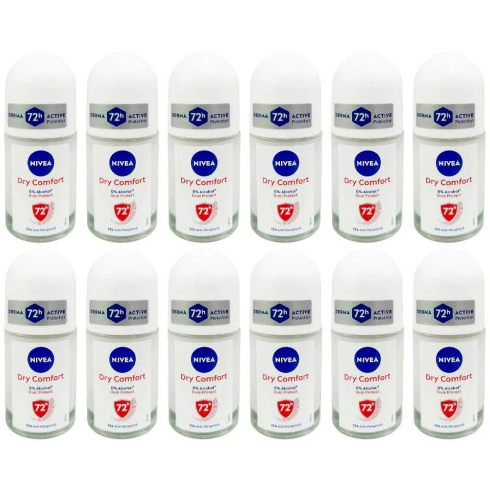 12-PACK Nivea Roll On Dry Comfort 25 ml